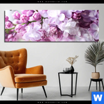 Acrylglasbild Lila Fliederblueten Panorama Produktvorschau mit dem Bild Lila Fliederblüten im Format Panorama.