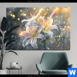 Acrylglasbild Lilien Im Morgenlicht Querformat Produktvorschau mit dem Bild Lilien im Morgenlicht im Format Querformat.