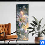 Acrylglasbild Lilien Im Morgenlicht Schmal Produktvorschau mit dem Bild Lilien im Morgenlicht im Format Schmal.