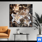 Acrylglasbild Lilien In Goldenem Rauch Quadrat Produktvorschau mit dem Bild Lilien in goldenem Rauch im Format Quadrat.