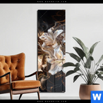 Acrylglasbild Lilien In Goldenem Rauch Schmal Produktvorschau mit dem Bild Lilien in goldenem Rauch im Format Schmal.