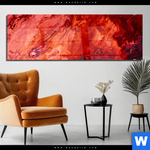 Acrylglasbild Liquid Marmor Rot Panorama Produktvorschau mit dem Bild Liquid Marmor rot im Format Panorama.