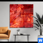 Acrylglasbild Liquid Marmor Rot Quadrat Produktvorschau mit dem Bild Liquid Marmor rot im Format Quadrat.