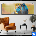 Acrylglasbild Loewe Farben Der Wildnis Panorama Produktvorschau mit dem Bild Löwe - Farben der Wildnis im Format Panorama.
