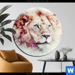 Acrylglasbild Loewe Im Farbenspiel Rund Produktvorschau mit dem Bild Löwe im Farbenspiel im Format Rund.