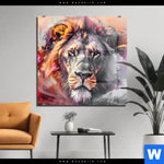 Acrylglasbild Loewe Im Farbensturm Quadrat Produktvorschau mit dem Bild Löwe im Farbensturm im Format Quadrat.