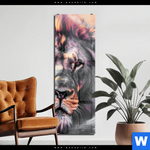 Acrylglasbild Loewe Im Farbensturm Schmal Produktvorschau mit dem Bild Löwe im Farbensturm im Format Schmal.