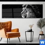 Acrylglasbild Loewe Mit Blauen Augen Panorama Produktvorschau mit dem Bild Löwe mit blauen Augen im Format Panorama.