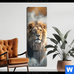 Acrylglasbild Loewe Mit Goldenen Fluegeln Schmal Produktvorschau mit dem Bild Löwe mit goldenen Flügeln im Format Schmal.