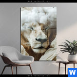 Acrylglasbild Loewe Sanft Umhuellt Hochformat Produktvorschau mit dem Bild Löwe sanft umhüllt im Format Hochformat.