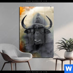 Acrylglasbild Maechtiger Bueffel Hochformat Produktvorschau mit dem Bild Mächtiger Büffel im Format Hochformat.