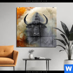 Acrylglasbild Maechtiger Bueffel Quadrat Produktvorschau mit dem Bild Mächtiger Büffel im Format Quadrat.