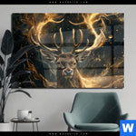 Acrylglasbild Magischer Hirsch Im Sternenlicht Querformat Produktvorschau mit dem Bild Magischer Hirsch im Sternenlicht im Format Querformat.