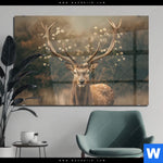 Acrylglasbild Magischer Hirsch Im Waldrand Querformat Produktvorschau mit dem Bild Magischer Hirsch im Waldrand im Format Querformat.