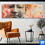 Acrylglasbild Meditativer Buddha In Blumen Panorama Produktvorschau mit dem Bild Meditativer Buddha in Blumen im Format Panorama.