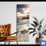Acrylglasbild Meeresrauschen Bei Sonnenuntergang Schmal Produktvorschau mit dem Bild Meeresrauschen bei Sonnenuntergang im Format Schmal.