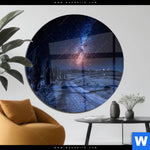 Acrylglasbild Milchstrasse Ueber Einem Feldweg Rund Produktvorschau mit dem Bild Milchstraße über einem Feldweg im Format Rund.
