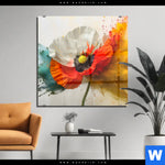 Acrylglasbild Mohnblume Im Farbnebel Quadrat Produktvorschau mit dem Bild Mohnblume im Farbnebel im Format Quadrat.