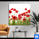 Acrylglasbild Mohnfeld Quadrat Produktvorschau mit dem Bild Mohnfeld im Format Quadrat.