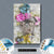 Acrylglasbild Mops Blumen Hochformat