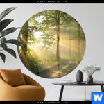 Acrylglasbild Morgenspaziergang Im Nebeligem Wald Rund Produktvorschau mit dem Bild Morgenspaziergang im nebeligem Wald im Format Rund.