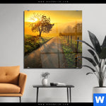 Acrylglasbild Morgenspaziergang Quadrat Produktvorschau mit dem Bild Morgenspaziergang im Format Quadrat.