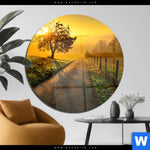 Acrylglasbild Morgenspaziergang Rund Produktvorschau mit dem Bild Morgenspaziergang im Format Rund.