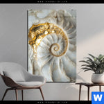 Acrylglasbild Muschelspirale Mit Gold Hochformat Produktvorschau mit dem Bild Muschelspirale mit Gold im Format Hochformat.