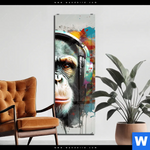 Acrylglasbild Musikalischer Affe Schmal Produktvorschau mit dem Bild Musikalischer Affe im Format Schmal.