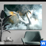 Acrylglasbild Mystischer Schwan Im Nebel Querformat Produktvorschau mit dem Bild Mystischer Schwan im Nebel im Format Querformat.