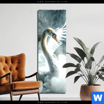 Acrylglasbild Mystischer Schwan Im Nebel Schmal Produktvorschau mit dem Bild Mystischer Schwan im Nebel im Format Schmal.