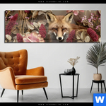 Acrylglasbild Naturbild Fuchs Und Blumen Panorama Produktvorschau mit dem Bild Naturbild Fuchs und Blumen im Format Panorama.