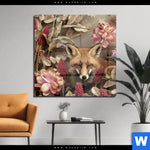 Acrylglasbild Naturbild Fuchs Und Blumen Quadrat Produktvorschau mit dem Bild Naturbild Fuchs und Blumen im Format Quadrat.