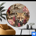 Acrylglasbild Naturbild Fuchs Und Blumen Rund Produktvorschau mit dem Bild Naturbild Fuchs und Blumen im Format Rund.