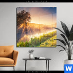 Acrylglasbild Nebel Am Fluss Quadrat Produktvorschau mit dem Bild Nebel am Fluss im Format Quadrat.