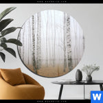 Acrylglasbild Nebel Im Birkenwald Rund Produktvorschau mit dem Bild Nebel im Birkenwald im Format Rund.