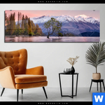 Acrylglasbild Neuseeland Am Morgen Panorama Produktvorschau mit dem Bild Neuseeland am Morgen im Format Panorama.