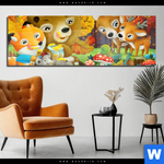 Acrylglasbild Niedliche Waldtiere Panorama Produktvorschau mit dem Bild Niedliche Waldtiere im Format Panorama.
