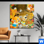 Acrylglasbild Niedliche Waldtiere Quadrat Produktvorschau mit dem Bild Niedliche Waldtiere im Format Quadrat.