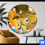Acrylglasbild Niedliche Waldtiere Rund Produktvorschau mit dem Bild Niedliche Waldtiere im Format Rund.