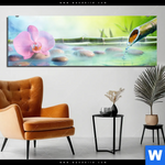 Acrylglasbild Orchidee Im Japanischer Brunnen Panorama Produktvorschau mit dem Bild Orchidee im japanischer Brunnen im Format Panorama.