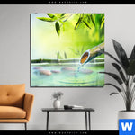 Acrylglasbild Orchidee Im Japanischer Brunnen Quadrat Produktvorschau mit dem Bild Orchidee im japanischer Brunnen im Format Quadrat.