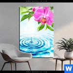 Acrylglasbild Orchidee Wassertropfen Hochformat Produktvorschau mit dem Bild Orchidee & Wassertropfen im Format Hochformat.