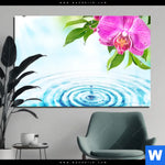 Acrylglasbild Orchidee Wassertropfen Querformat Produktvorschau mit dem Bild Orchidee & Wassertropfen im Format Querformat.