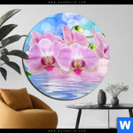 Acrylglasbild Orchideen Blueten Rund Produktvorschau mit dem Bild Orchideen Blüten im Format Rund.