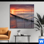 Acrylglasbild Ostsee Sonnenuntergang Quadrat Produktvorschau mit dem Bild Ostsee Sonnenuntergang im Format Quadrat.