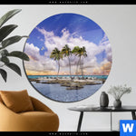 Acrylglasbild Palmen Auf Insel Rund Produktvorschau mit dem Bild Palmen auf Insel im Format Rund.