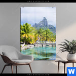 Acrylglasbild Palmen Berg Auf Insel Hochformat Produktvorschau mit dem Bild Palmen & Berg auf Insel im Format Hochformat.