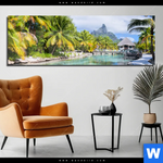 Acrylglasbild Palmen Berg Auf Insel Panorama Produktvorschau mit dem Bild Palmen & Berg auf Insel im Format Panorama.