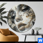 Acrylglasbild Paola Portraet Mit Schmetterlingen Rund Produktvorschau mit dem Bild Paola - Porträt mit Schmetterlingen im Format Rund.